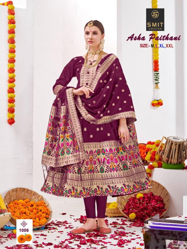 Smit Asha Paithani Ocassional Wear Silk Kurti With Dupatta Collection